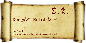 Dongó Kristóf névjegykártya