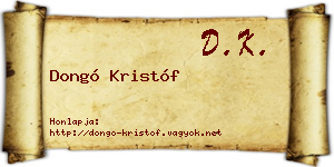 Dongó Kristóf névjegykártya