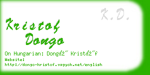 kristof dongo business card